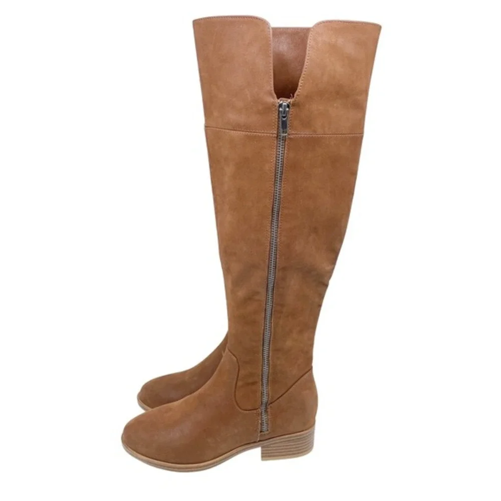 MIA Women's Carsyn‎ Faux Leather Zip Over The Knee Boots Size 4.5M